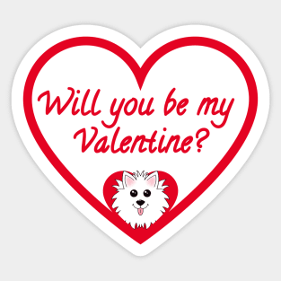 Will you be my Valentine? Red Heart Sticker